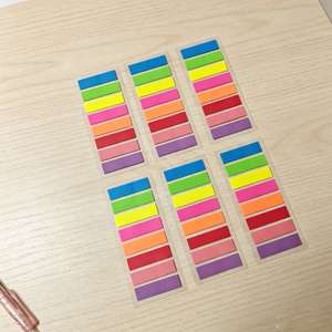 Lot de 6 marque-pages transparents en PET autocollants, imperméables, fluorescents, en forme de flèche à tête plate (8 couleurs) - Product Image 4
