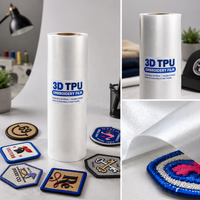 Qinyu Custom 3D Emboss TPU DTF Heat Transfer Patches Film UV Printing Adhesive Logo Iron-On Design Untuk Jersey dan Tas