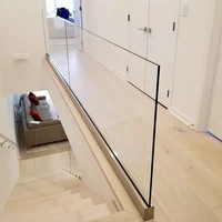 Balustrade de balcon moderne en verre sans cadre en acier inoxydable avec pince en aluminium, protection de sécurité extérieure, main courante résistante à l'eau pour
