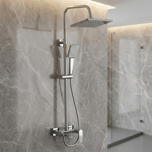 Nouveau système de douche de pluie réglable en hauteur monté sur colonne de douche de piano en laiton - Product Image 2
