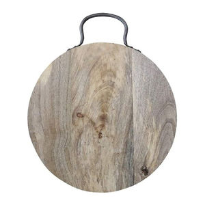 Planche à découper en bois super vendue, de forme ronde et avec poignée en métal, qualité durable, en vente - Product Image 1