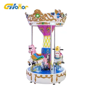 Indoor Pretpark Kids Carrousel Ride Merry Go Round Carrousel 3 Stoelen Mini Carrousel Te Koop