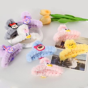 Plush Cartoon Hair <b>Clip</b> For Women 14 Cm Mixed Colors Daily Use - Product Image 2