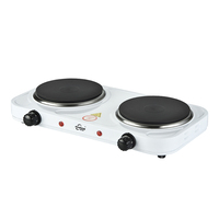 Réchaud électrique portable Andong, double plaque chauffante solide, cuisinière électrique, plaque chauffante à 2 brûleurs pour la cuisson, 2000 watts
