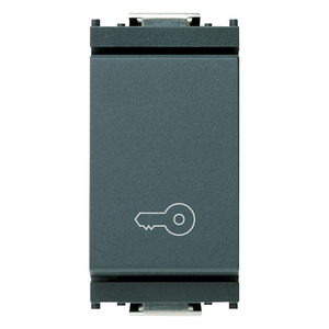 Interruptor de Llave 1P NO 10A con Botón Gris, Componente para Panel de Control Eléctrico - Product Image 1