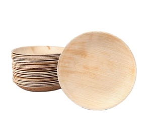 Assiettes en bambou écologique et naturel Areca feuille de palmier biodégradable compostable 7-10 pouces vaisselle jetable parties 25pcs ensemble - Product Image 2