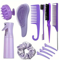 Lot de 11 Pièces Peignes de Coiffure Démêlants, Brosse Démêlante, Brosse à Teinter et Brosse de Massage du Cuir Chevelu en Silicone pour Shampoing