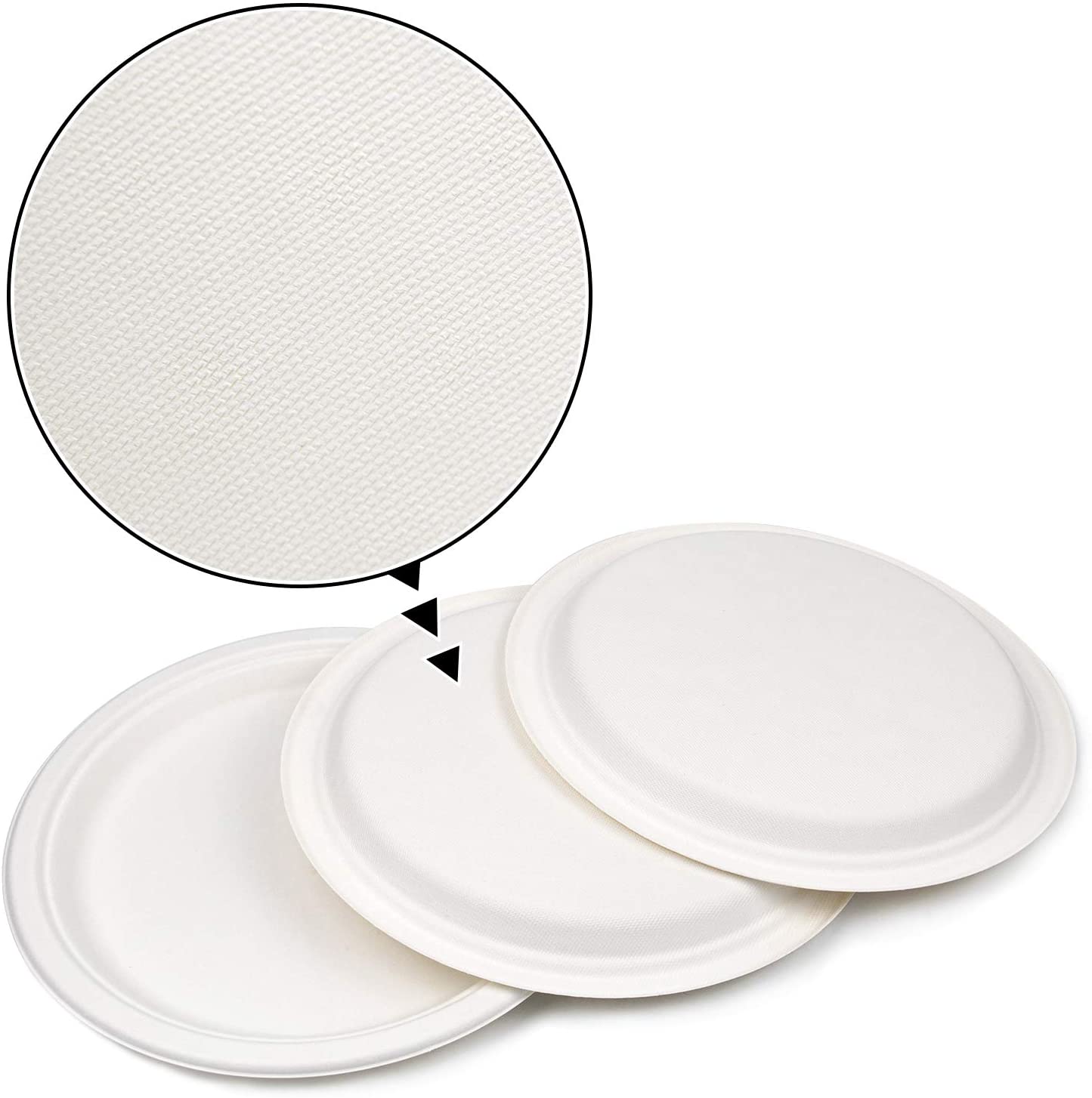 100% Compostable 9 Inches Natural, Biodegradable Food Plate For Food And Vegetables