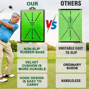 Tapete de Práctica de Golf para Interiores/Exteriores con Base de Terciopelo y Goma Reemplazables - 30x48cm, Diseño con Asa Oculta para Fácil Transporte - Product Image 6