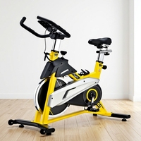 Vélo de spinning commercial intelligent pour salle de sport intérieure avec moniteur de fréquence cardiaque, porte-gobelet et réglage en hauteur