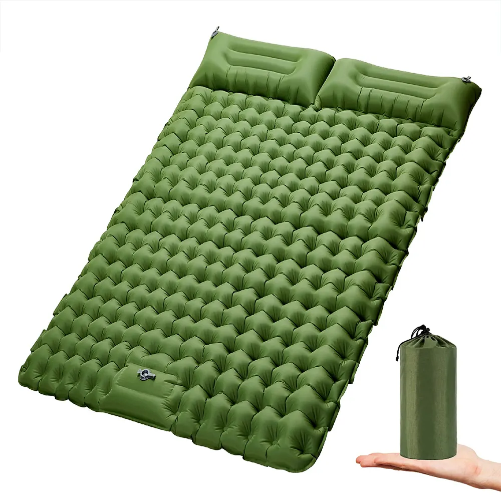 Двойной коврик для сна, Сверхлегкий, очень толстый, из ТПУ, композитный, для 2 человек, матрас для кемпинга, Надувной Спальный коврик с ножным насосом
