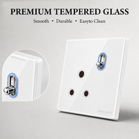 Prise murale en verre trempé de qualité industrielle britannique pour usage hospitalier, interrupteur à bascule blanc, prise de courant 13A, interrupteur à LED, USB Type-C