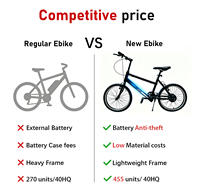 Vente directe usine OEM/ODM Vélo électrique adulte 20 pouces avec batterie lithium antivol 36V 250W et moteur moyeu arrière sans balais en acier