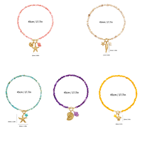 Collier ras du cou en acier inoxydable avec pendentifs tortue, conque, étoile de mer et perles coquillages, bijoux empilables, cadeau souvenir