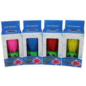 Vela de flor de loto con 8 velas musicales para pastel de cumpleaños, diseño de una y dos capas - Product Image 3