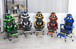 Marco de madera para ordenador de carreras, <span class=keywords><strong>silla</strong></span> ergonómica de cuero PU LED para oficina y adultos, <span class=keywords><strong>RGB</strong></span>, personalizada, color negro y rojo, a la venta - Product Image 5