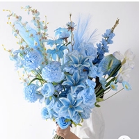 Bouquets de fleurs bleus faits à la main, décorations de mariage et de Thanksgiving personnalisées, bouquets de fleurs artificielles en gros
