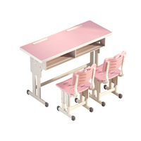 Mobilier scolaire moderne à hauteur réglable et à deux places Chaises de table de classe pour chambre à coucher, salon, maison et bureau Ensembles scolaires