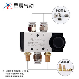 Válvula Neumática Manual Xingchen 4H210-08, Válvula de Conmutación/Inversión de Solenoide Manual para Gas, Personalizable OEM - Product Image 2
