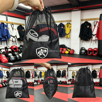 Bolsa de malla deportiva transpirable personalizable con cordón, ideal para guardar zapatillas de gimnasio, equipo de protección de artes marciales y equipo de boxeo
