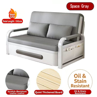 Neues Klappbares Leder-Sofabett mit Doppelfunktion, Modernes Einzelbett mit Stauraum für Schlafzimmer, Balkon, Kleine Haushalte, Konvertierbar und Ausziehbar