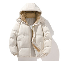 Veste d'hiver YZ à col montant, couleur unie, épaisse et chaude, pour homme, doudoune, veste en coton matelassée