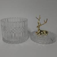 Vente en gros de pots de conservation créatifs en verre sans plomb européen personnalisés de 250 ml et 500 ml, en forme d'élk, pour la maison, pour bonbons