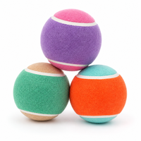 Balles de tennis élastiques pour chien, lot de 3, balles de tennis en caoutchouc à rebond élevé, non tissées, jouet interactif pour mâcher et apporter pour les chiens