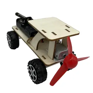 Kit di esperimenti scientifici fai da te modello di auto Jeep alimentato a vento in legno progetto di ingegneria fai da te giocattolo educativo per bambini
