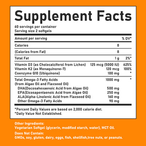 Gélules d'Oméga 3 OEM ODM avec Vitamine D3 et Coenzyme Q10 pour Améliorer les Capacités Cognitives, Acides Gras Oméga-3 - Product Image 2