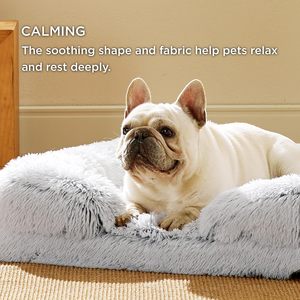 Lit pour chien en cuir véritable personnalisé, chaud, en peluche, durable, avec tapis amovible pour animaux de compagnie, lit pour chat - Product Image 2