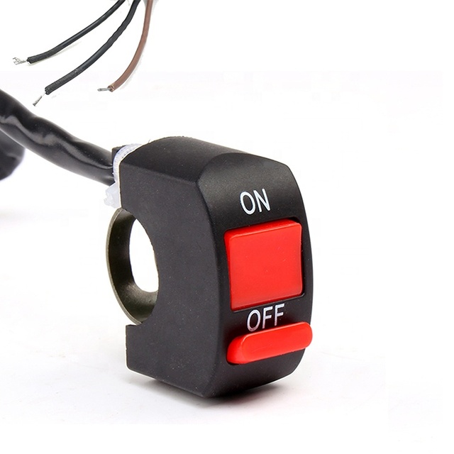 Motorcycle Handlebar Switch with ON/OFF Kill Feature 3 Wires Hazard Warn for Motorbike