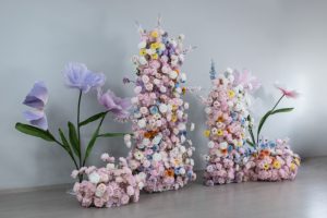 Rangkaian Bunga Artifisial Pink, Bola Bunga Berwarna-warni untuk Dekorasi Latar Belakang Pesta Pernikahan dan Ulang Tahun - Product Image 4