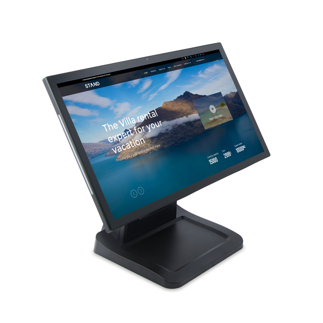 Desktop POS Terminal with Dual 4K Outputs for Android Tablet Restaurant Menu and Bank Advertisement