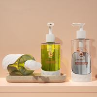 Flacons de shampooing en plastique PET au design unique et luxueux, 300 ml, 400 ml, 500 ml, pour lotion cosmétique, gel douche, soin des cheveux, emballage de flacon