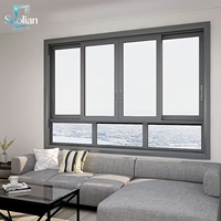 Fenêtre coulissante moderne en aluminium avec double vitrage et cadre élégant pour villas et maisons de luxe