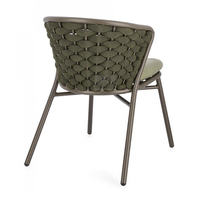 Chaises de salle à manger d'extérieur au design moderne, cadre en métal imperméable, assise en corde tressée, chaise de bistrot pour jardin et patio