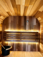 Sauna intérieur et extérieur écologique à énergie solaire avec verre panoramique en bois massif et garantie de 3 ans