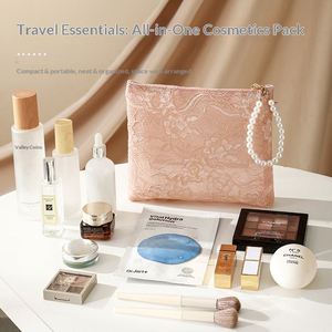 Bolsa de Cosméticos de Encaje con Logotipo Personalizado, Bolsa de Almacenamiento de Artículos de Aseo, Bolsa de Maquillaje de Lujo con Correa para la Muñeca - Product Image 3