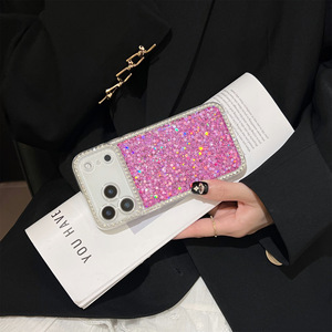 Elegante Custodia Premium Sottile con Anello Magnetico Antiurto Dorata con Glitter Diamantati per <span class=keywords><strong>iPhone</strong></span> 17 16 15 14 13 12 <span class=keywords><strong>11</strong></span> Pro Max - Product Image 1