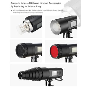Flash <span class=keywords><strong>Godox</strong></span> <span class=keywords><strong>AD400</strong></span> <span class=keywords><strong>Pro</strong></span> AD400Pro Ad 400 <span class=keywords><strong>Pro</strong></span> <span class=keywords><strong>Godox</strong></span> TTL con Batería, 1/8000 HSS, Flash Estroboscópico para Exteriores para Estudio de Fotografía - Product Image 4