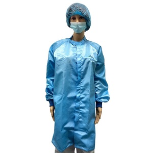 ALLESD antipolvere colore blu personalizzato ricamo ESD abito antistatico uniforme camera bianca uniforme - Product Image 1