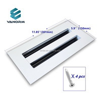 Couvercle d'évent moderne 10x4-Évent décoratif en aluminium blanc-Grille de chauffage et de refroidissement pour plafond, murs et sols