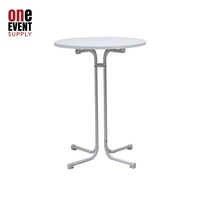 Tables de bar à cocktails rondes pliantes en résine blanche pour événements extérieurs, banquets et mariages, vente en gros