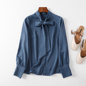 Camicie in Chiffon a manica lunga autunno tinta unita elegante - Product Image 5