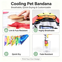 Bandana Rafraîchissante pour Animaux de Compagnie, Séchage Rapide, Super Absorbante, Sans Peluches, Écharpe Triangulaire pour Chien et Chat, Bandanas Réglables à Motifs de Dessins Animés pour le Cou des Animaux