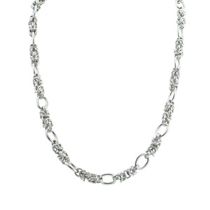 yunnique Men's Titanium Steel <b>Necklace</b> Elliptical <b>Ring</b> Geometric Design Punk Hip Hop Style Chain Jewelry - Product Image 5