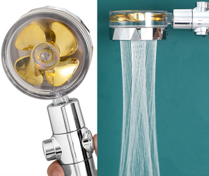 Pomme de douche haute pression 360 avec jet, hélice rotative Turbo avec bouton <span class=keywords><strong>On</strong></span>/Off - Product Image 3