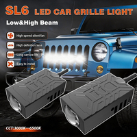 Nouveau design 2026 : Phare auxiliaire LED SL6 pour voiture avec driver intégré 50W, mini projecteur bicolore blanc-jaune DC12V pour moto