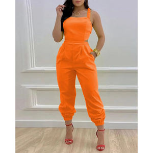 Nouvelle <span class=keywords><strong>combinaison</strong></span> d'été de haute qualité pour femme, à bretelles, dos nu, imprimé nœud, taille haute - Product Image 1